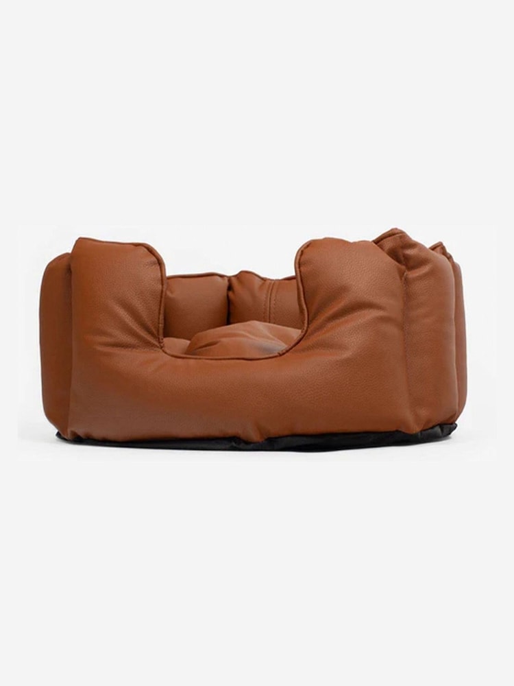 Lords and Labradors Tan Brown High Sided Dog Bed Rhino Leather - Image 6 of 6