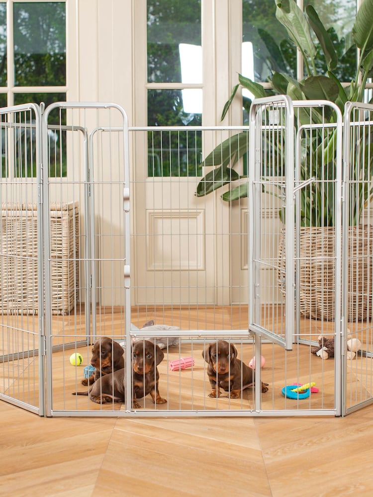 Lords and Labradors Grey 6 Panel Puppy/Dog Play Pen - Image 1 of 4