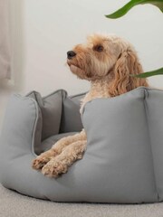 Lords and Labradors Grey High Sided Dog Bed Rhino Leather - Image 4 of 6