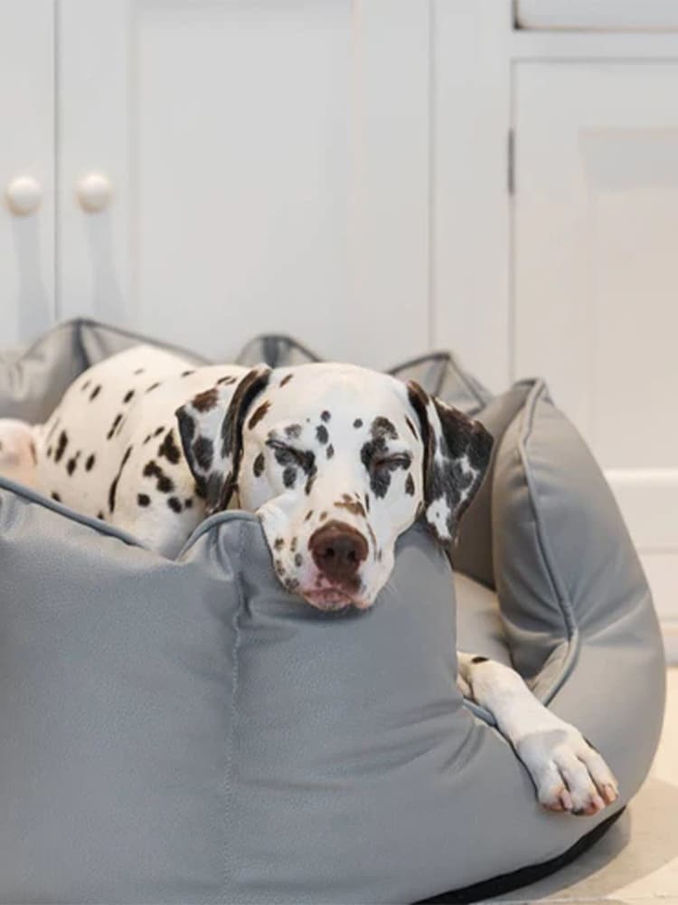 Lords and Labradors Grey High Sided Dog Bed Rhino Leather - Image 6 of 6