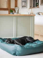 Lords and Labradors Green Dog Box Bed in Rhino Leather - Image 1 of 7