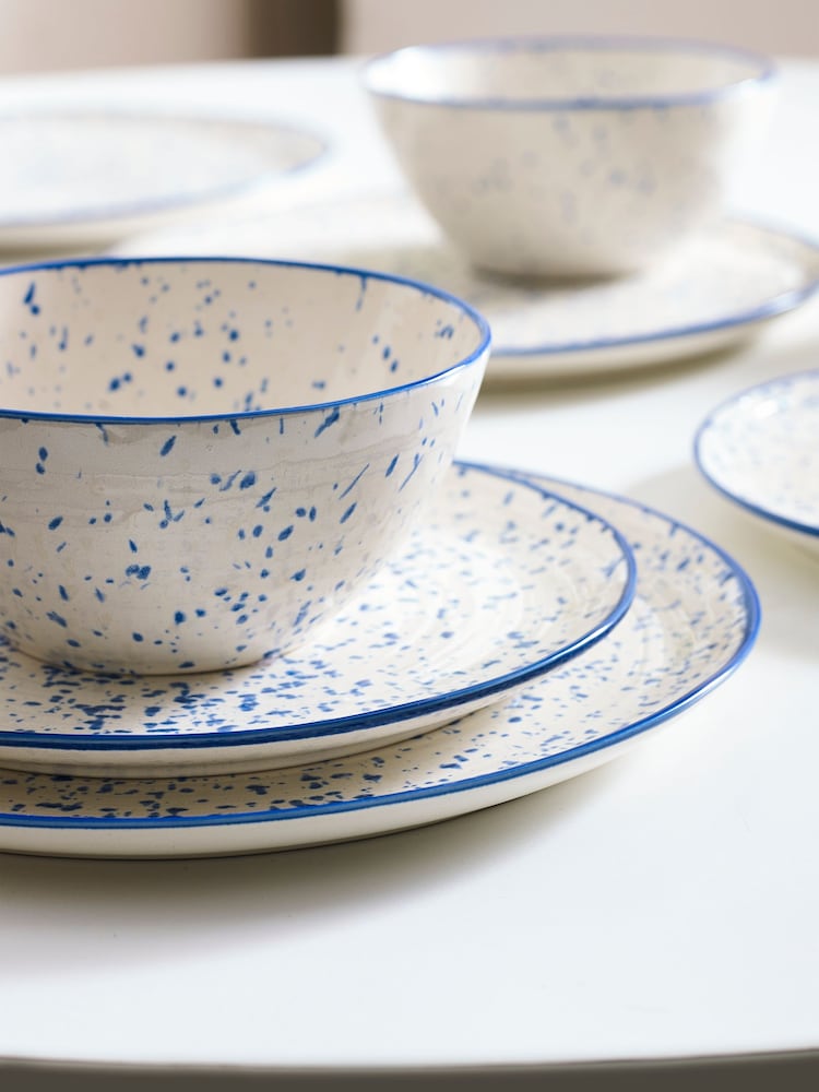 12 Piece Blue Speckle Dinner Set - Image 3 of 5