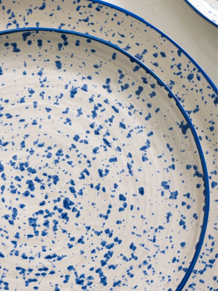 12 Piece Blue Speckle Dinner Set - Image 4 of 5