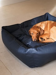 Lords and Labradors Blue Dog Box Bed in Rhino Leather - Image 1 of 5