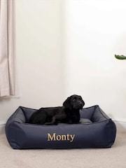 Lords and Labradors Blue Dog Box Bed in Rhino Leather - Image 3 of 5