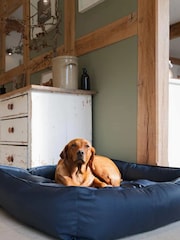Lords and Labradors Blue Dog Box Bed in Rhino Leather - Image 4 of 5