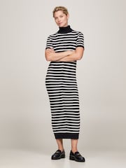 Tommy Hilfiger Blue Cable Knit Sweater Dress - Image 1 of 6