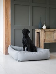 Lords and Labradors Grey Dog Box Bed in Rhino Leather - Image 1 of 5