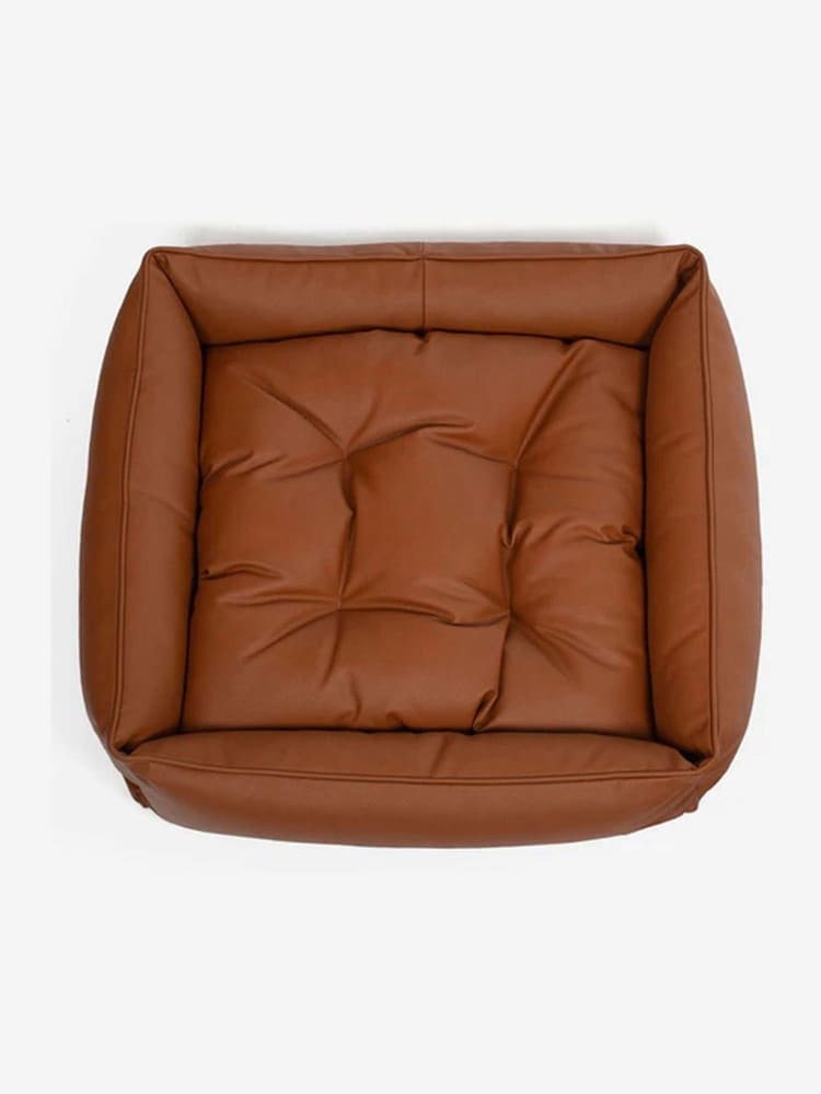 Lords and Labradors Tan Brown Dog Box Bed in Rhino Leather - Image 6 of 6