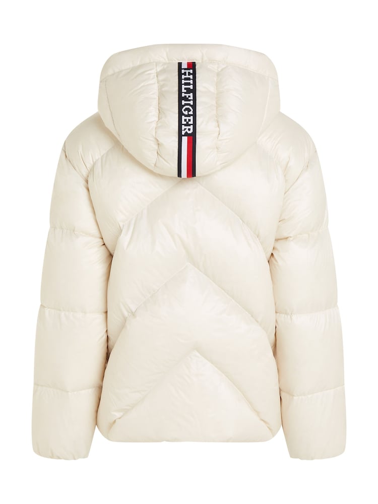 Tommy Hilfiger Cream Chevron Down Jacket - Image 6 of 6
