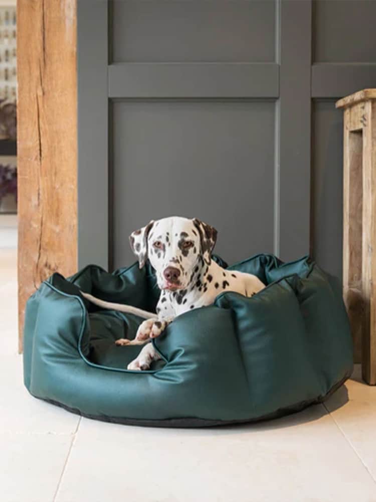 Lords and Labradors Green High Sided Dog Bed Rhino Leather - Image 2 of 4