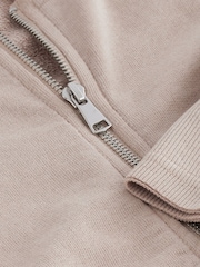 Neutral Raw Hem Detail Washed Zip Through Hoodie - Image 6 of 6