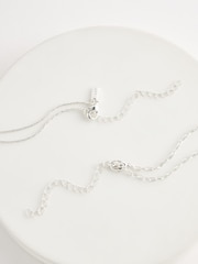 Silver Tone Stone 2 Layer Long Necklace - Image 4 of 4