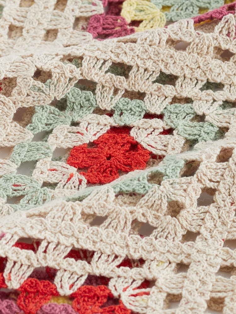 Multi Relaxed Fit Sleeveless Square Knitted Crochet Vest Tank Top - Image 6 of 6