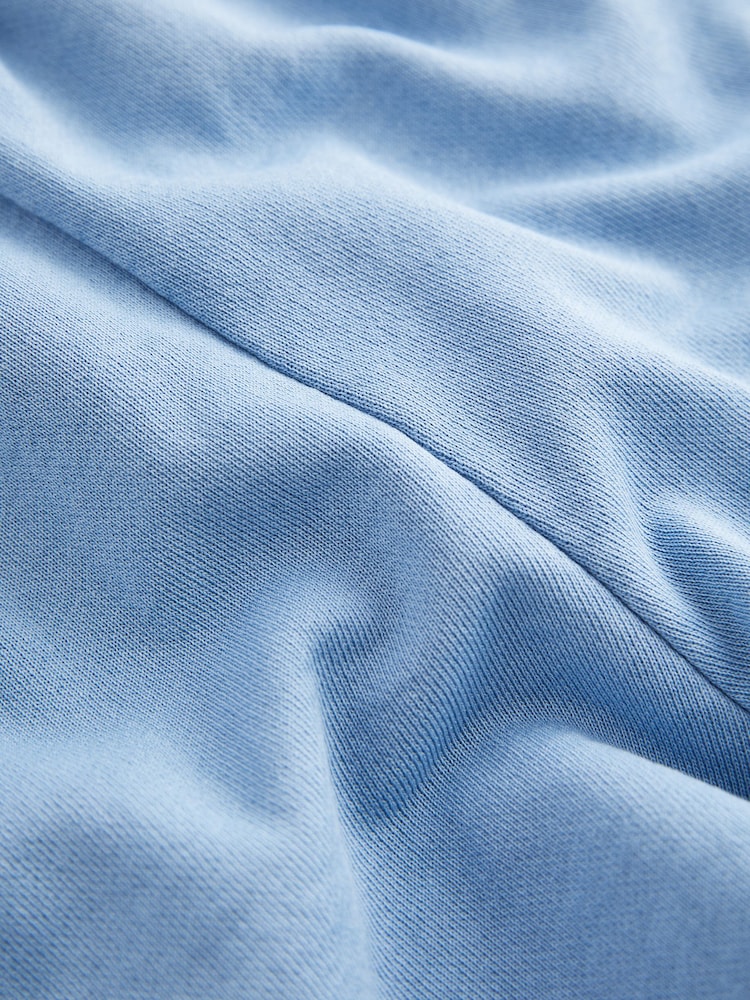 Blue Graphic Raw Edge Washed 100% Cotton Jersey Shorts - Image 6 of 6