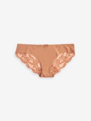 Black / Caramel Nude & Chocolate Nude Brazilian No VPL Lace Back Briefs 3 Pack - Image 11 of 13