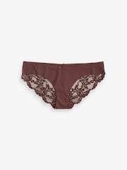 Black / Caramel Nude & Chocolate Nude Brazilian No VPL Lace Back Briefs 3 Pack - Image 12 of 13