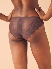 Black / Caramel Nude & Chocolate Nude Brazilian No VPL Lace Back Briefs 3 Pack - Image 4 of 13