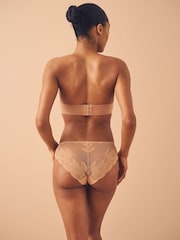 Black / Caramel Nude & Chocolate Nude Brazilian No VPL Lace Back Briefs 3 Pack - Image 6 of 13