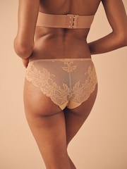 Black / Caramel Nude & Chocolate Nude Brazilian No VPL Lace Back Briefs 3 Pack - Image 7 of 13