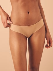 Black / Caramel Nude & Chocolate Nude Brazilian No VPL Lace Back Briefs 3 Pack - Image 8 of 13