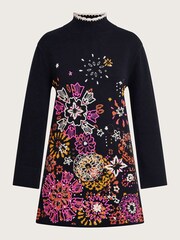 Monsoon Black Embroidered Eve Dress - Image 4 of 5