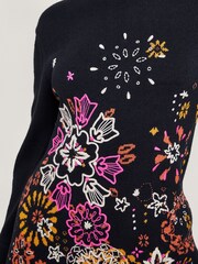 Monsoon Black Embroidered Eve Dress - Image 5 of 5