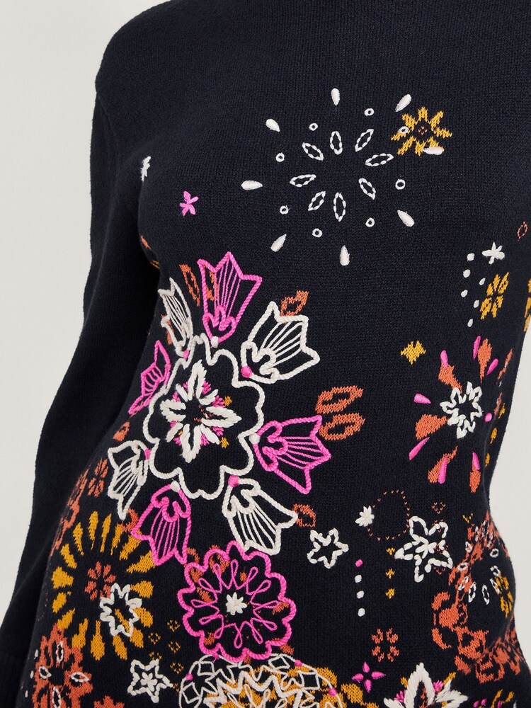 Monsoon Black Embroidered Eve Dress - Image 5 of 5