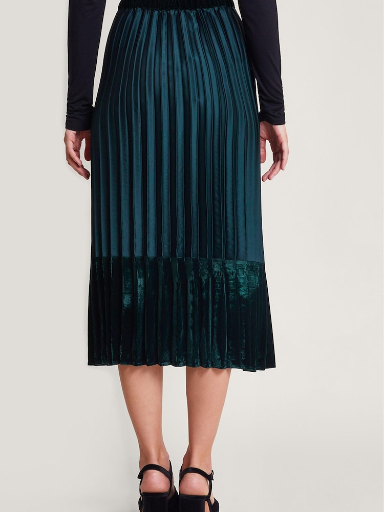Monsoon Green Brielle Pleated Midi Skirt - Image 2 of 5