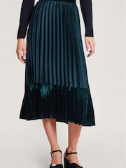 Monsoon Green Brielle Pleated Midi Skirt - Image 3 of 5