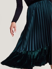 Monsoon Green Brielle Pleated Midi Skirt - Image 4 of 5