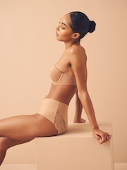 Black / Caramel Nude & Chocolate Nude Midi No VPL Lace Back Briefs 3 Pack - Image 10 of 14