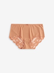 Black / Caramel Nude & Chocolate Nude Midi No VPL Lace Back Briefs 3 Pack - Image 13 of 14