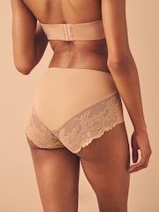 Black / Caramel Nude & Chocolate Nude Midi No VPL Lace Back Briefs 3 Pack - Image 8 of 14