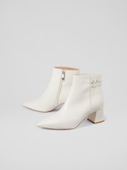 LK Bennett Cream Missy Leather Ankle Boots - Image 3 of 6