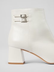 LK Bennett Cream Missy Leather Ankle Boots - Image 4 of 6