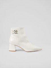 LK Bennett Cream Missy Leather Ankle Boots - Image 6 of 6
