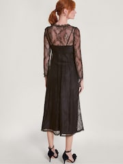 Monsoon Blakely Lace Corsage Black Dress - Image 2 of 5