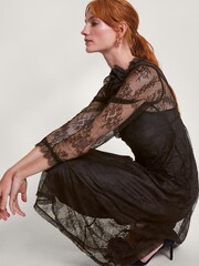 Monsoon Blakely Lace Corsage Black Dress - Image 3 of 5