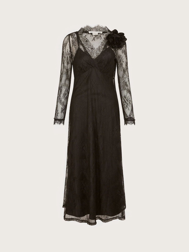 Monsoon Blakely Lace Corsage Black Dress - Image 5 of 5
