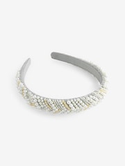 White Beaded Headband - Image 2 of 2