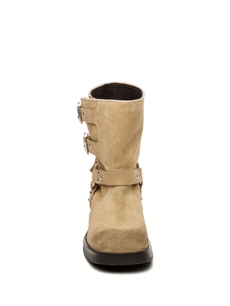 Brązowe botki Steve Madden z paskiem na rzep - Image 4 of 5