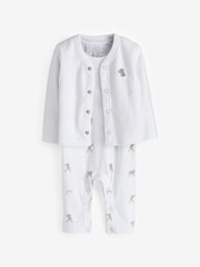 The White Company 100% Cotton Little Elephant White Gift Set - Image 1 of 3