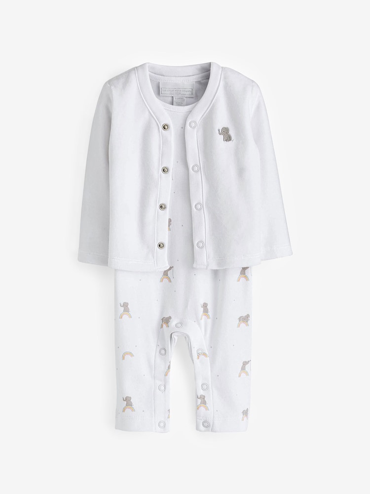 The White Company 100% Cotton Little Elephant White Gift Set - Image 1 of 3