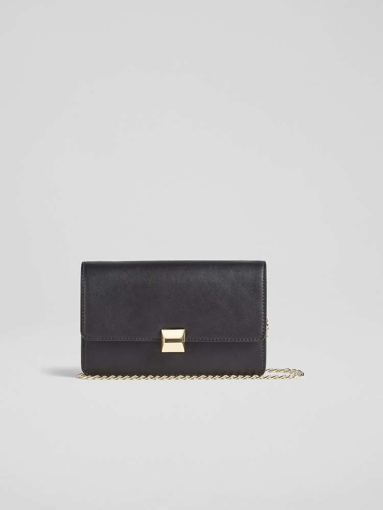 LK Bennett Black Otto Vegan Leather Shoulder Bag - Image 1 of 3