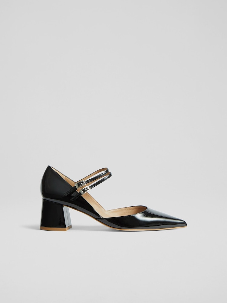 Preto - LK Bennett Patent Savannah Mary Jane Shoes - Imagem 1 de 4