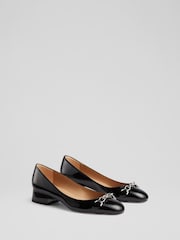 LK Bennett Black Blakely Patent Snaffle Pumps - Image 2 of 4