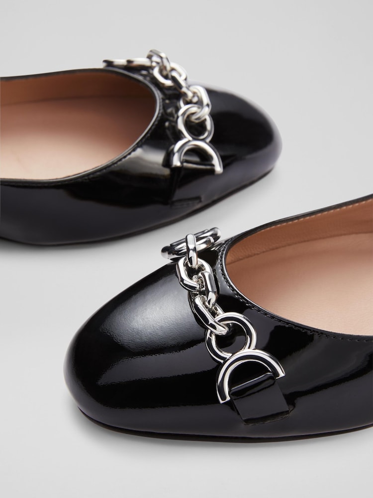 LK Bennett Black Blakely Patent Snaffle Pumps - Image 4 of 4
