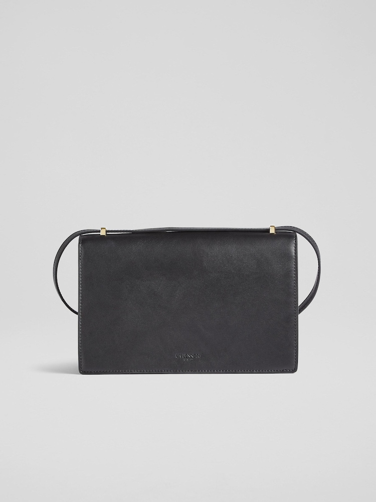 LK Bennett Black Ottie Vegan Leather Shoulder Bag - Image 2 of 3