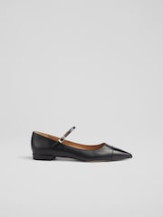 LK Bennett Black Leather Monty Mary Jane Pumps - Image 1 of 4